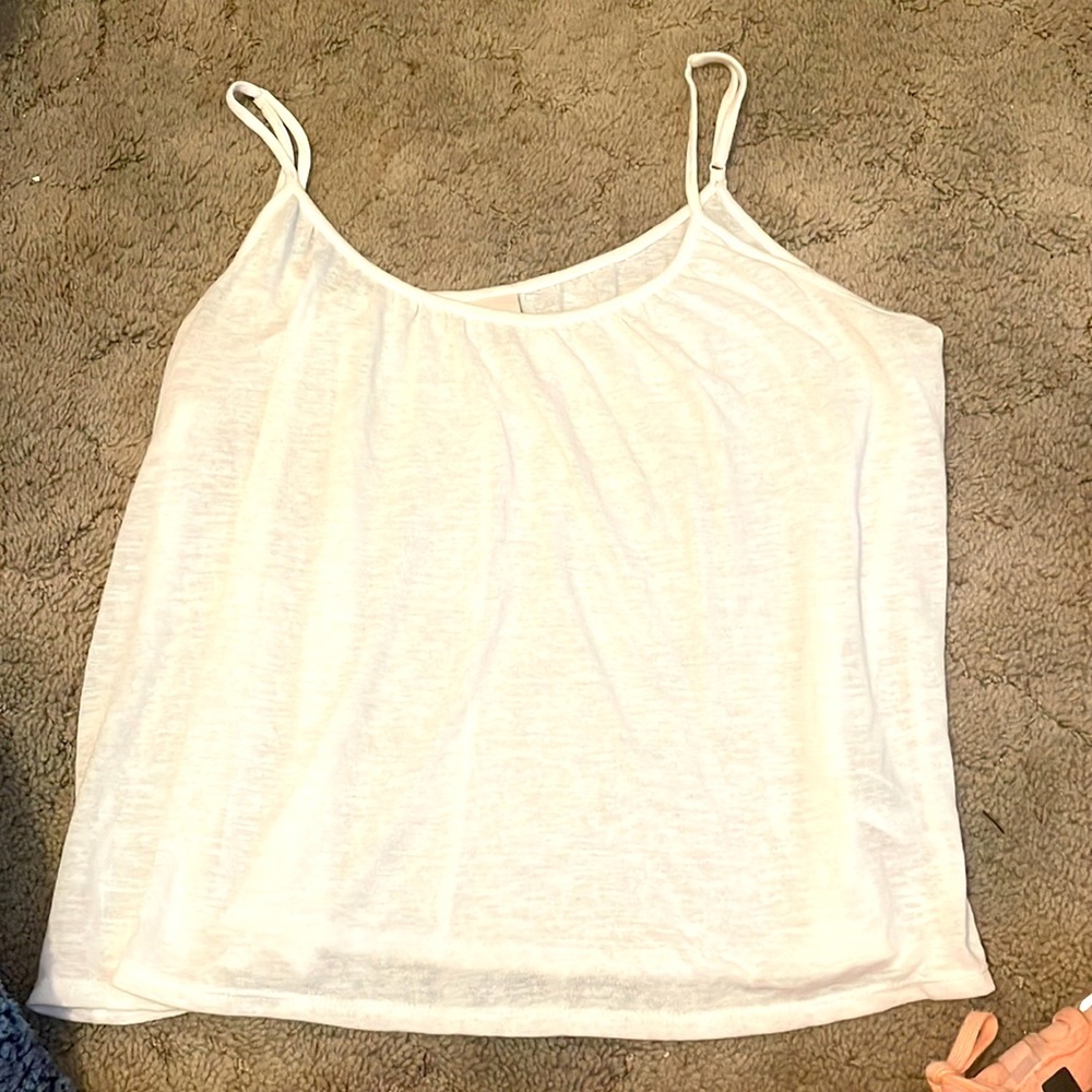 A new day white cotton spaghetti strap tank XL